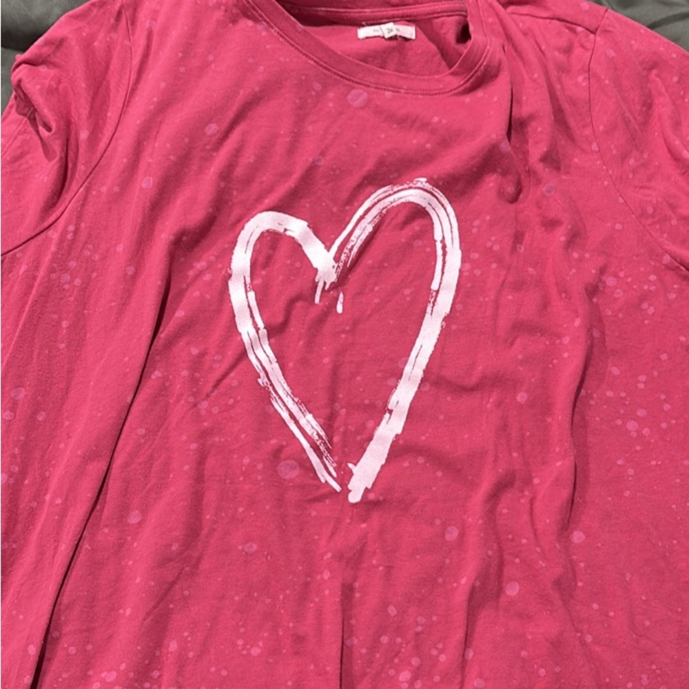 Maurices Pink Heart Short Sleeve Tee